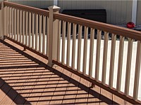 <b>Trex Transcend Tiki Torch Deck Boards in Diagonal Pattern with Trex Tree House Composite Railing in Reisterstown MD 1</b>